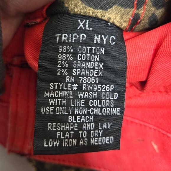 Y2K Tripp reversible animal print leopard red denim mini skirt L/XL - Picture 8 of 10
